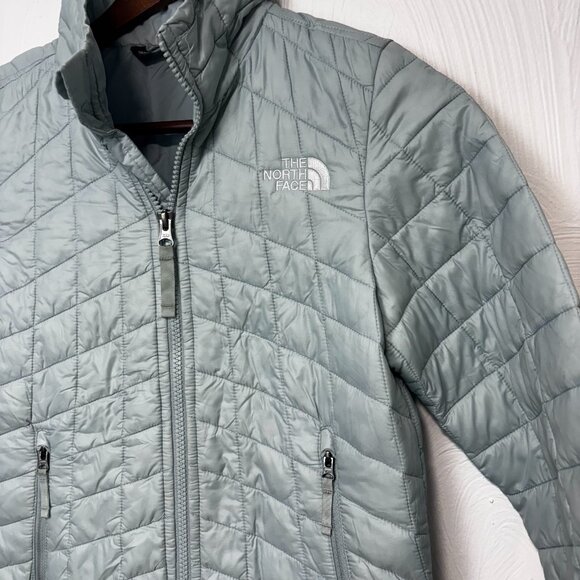 The North Face Thermoball Eco Jacket Light Blue Quilted Puffer Long Sleeve Girls - Picture 2 of 8